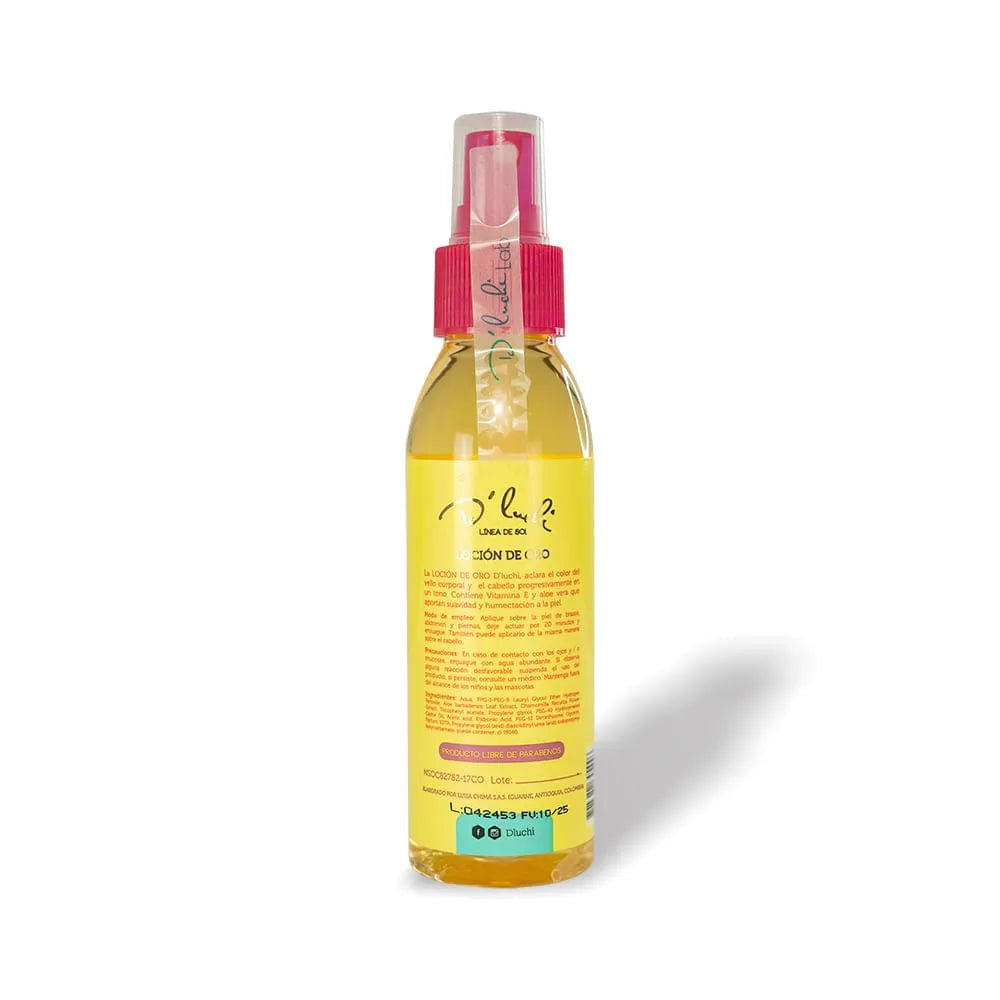 LOCIÓN DE ORO - ACLARANTE DE VELLO CORPORAL DLUCHI 120 ML