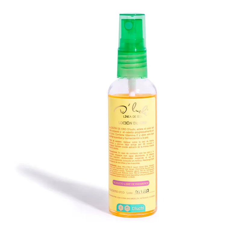 LOCIÓN DE ORO - ACLARANTE DE VELLO CORPORAL DLUCHI 60 ML