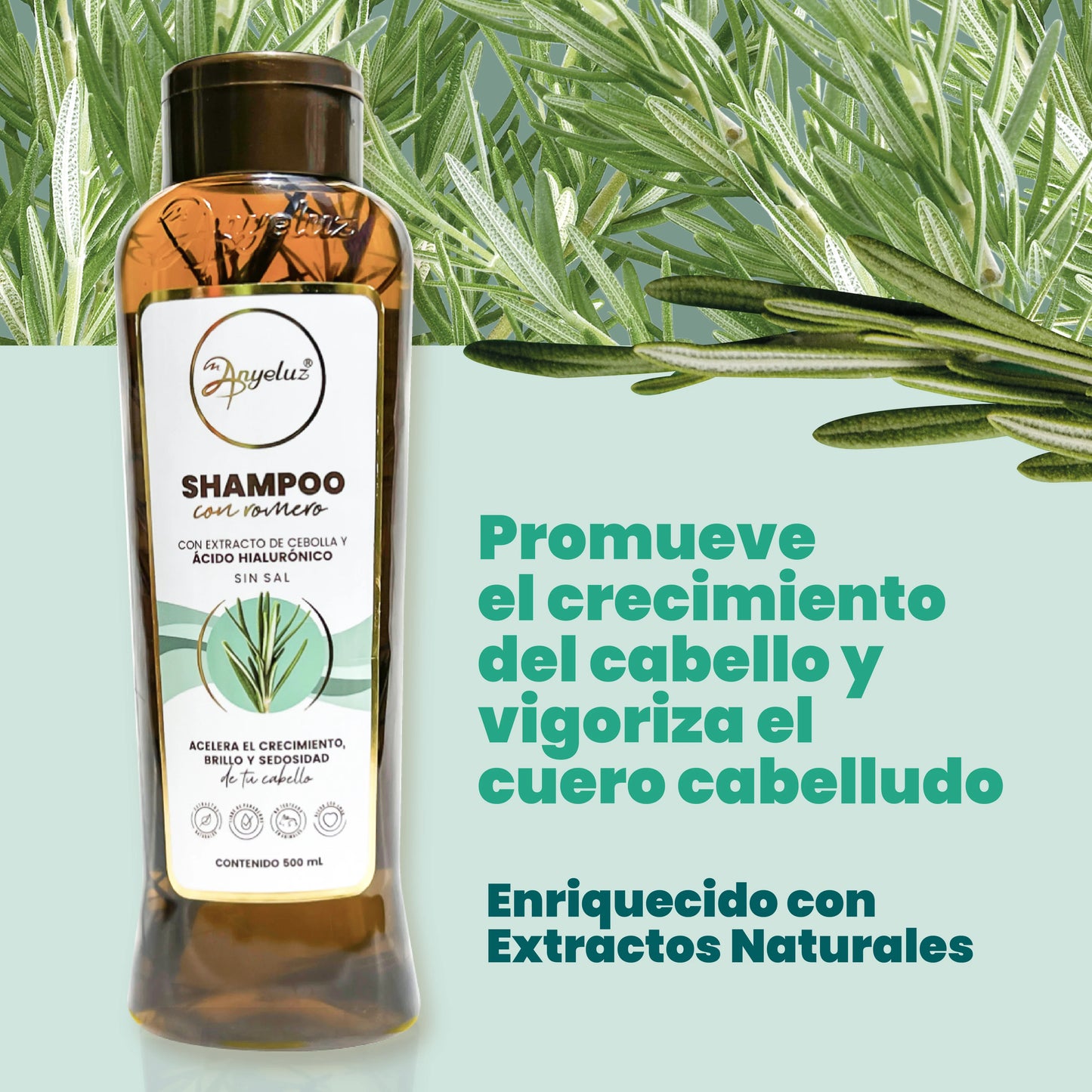 SHAMPOO CON ROMERO ANYELUZ 500 ML