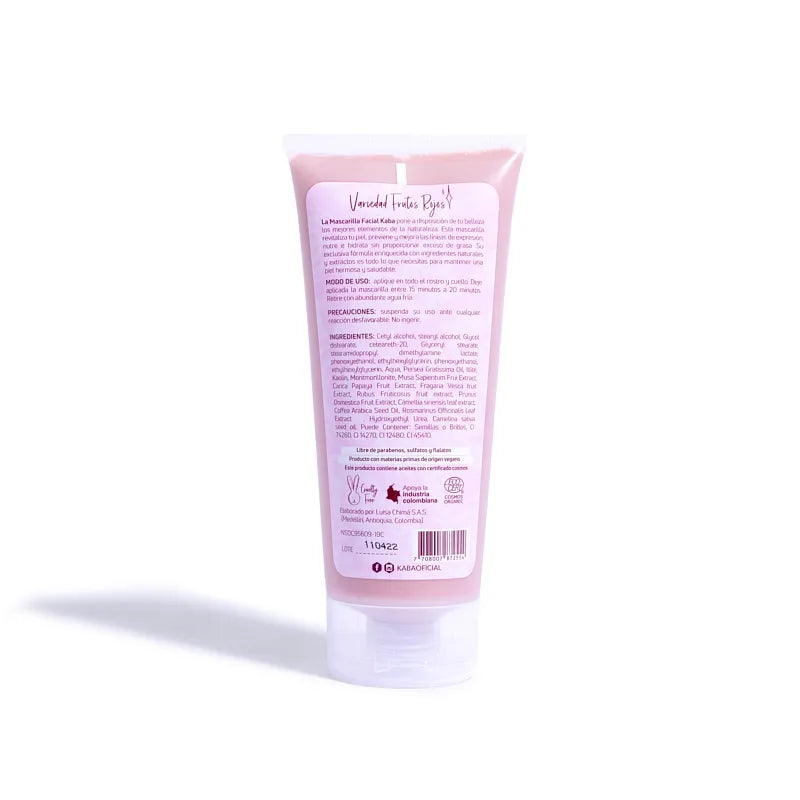 MASCARILLA FACIAL FRUTOS ROJOS